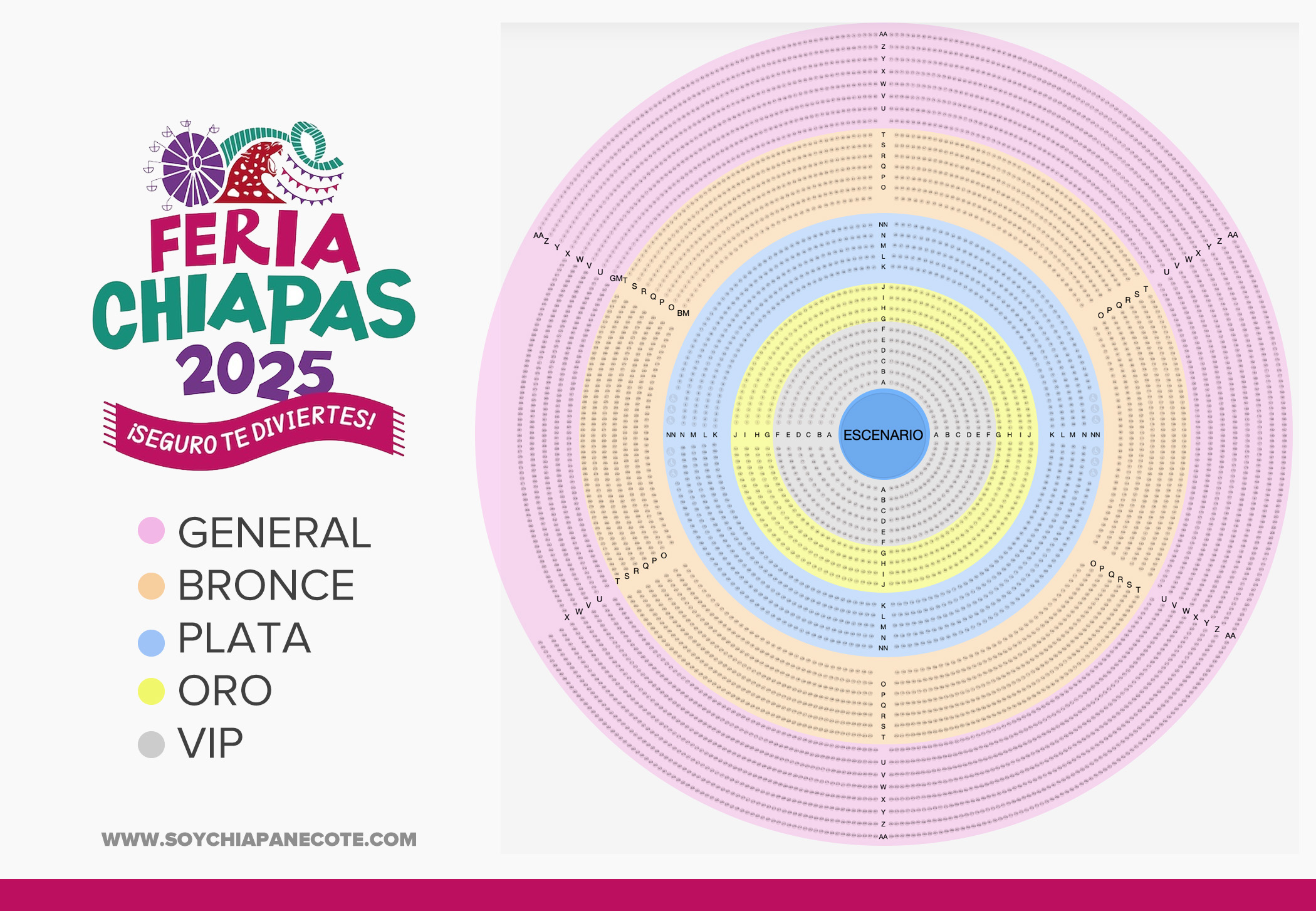 Locaciones del Palenque de Feria Chiapas 2025